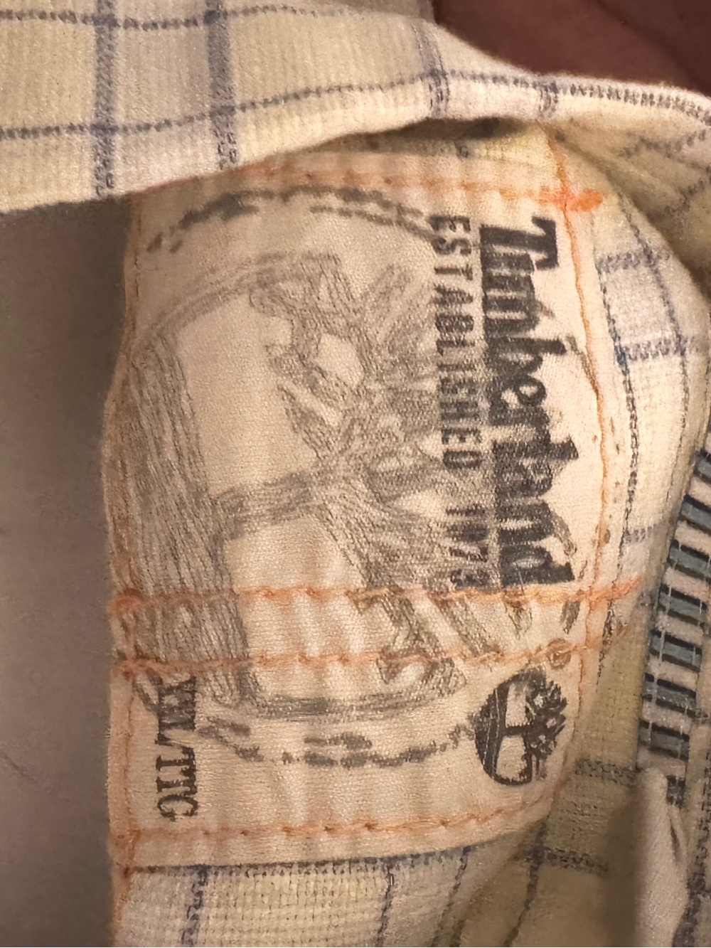 Timberland Yellow and Blue Plaid Short-Sleeve Button-Down Shirt - Picture 10 of 10